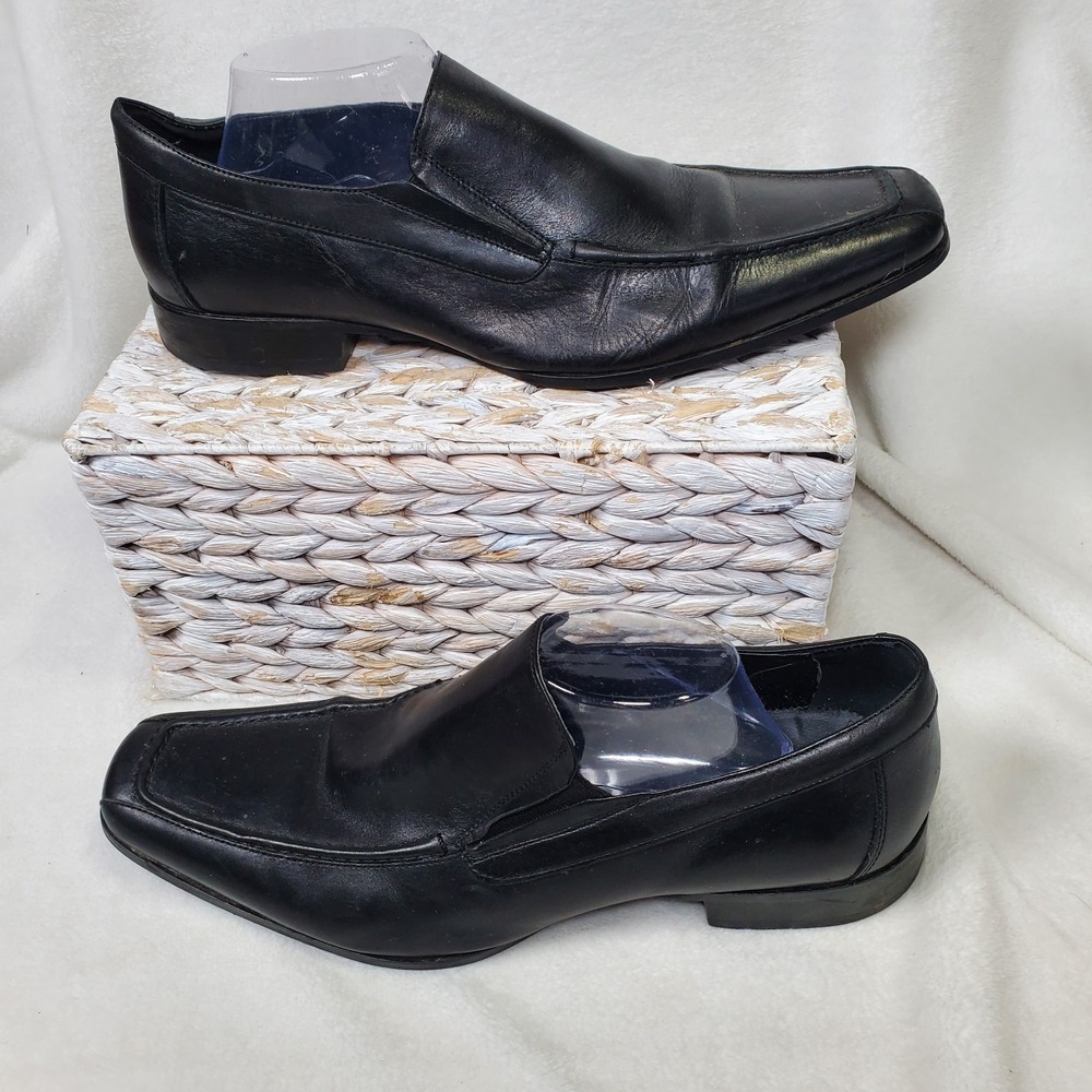 Gordon Rush‎ Cody Black Leather Loafers  12 Made In Italy Driving Shoes Slip On
